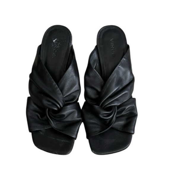 Vince Black Quilted Mules Fashion-Forward Design - Picture 1 of 7